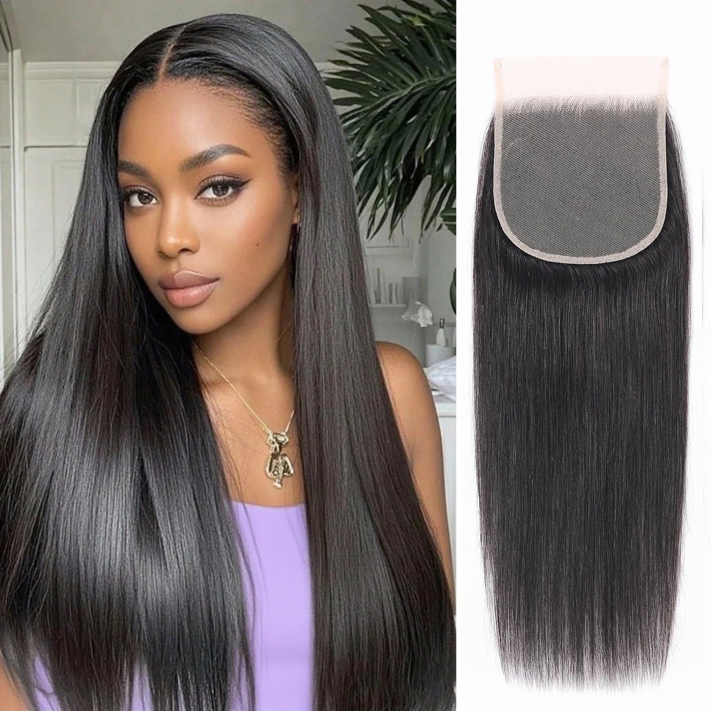 Natural Color Transparent Lace Human Piece Real Hair Wig