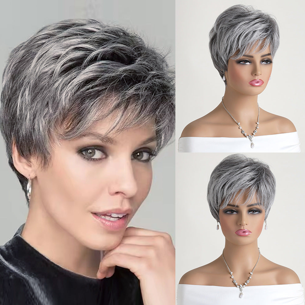 Classy Graceful Innovative Women's Chemical Fiber Wig Short Straight Hair