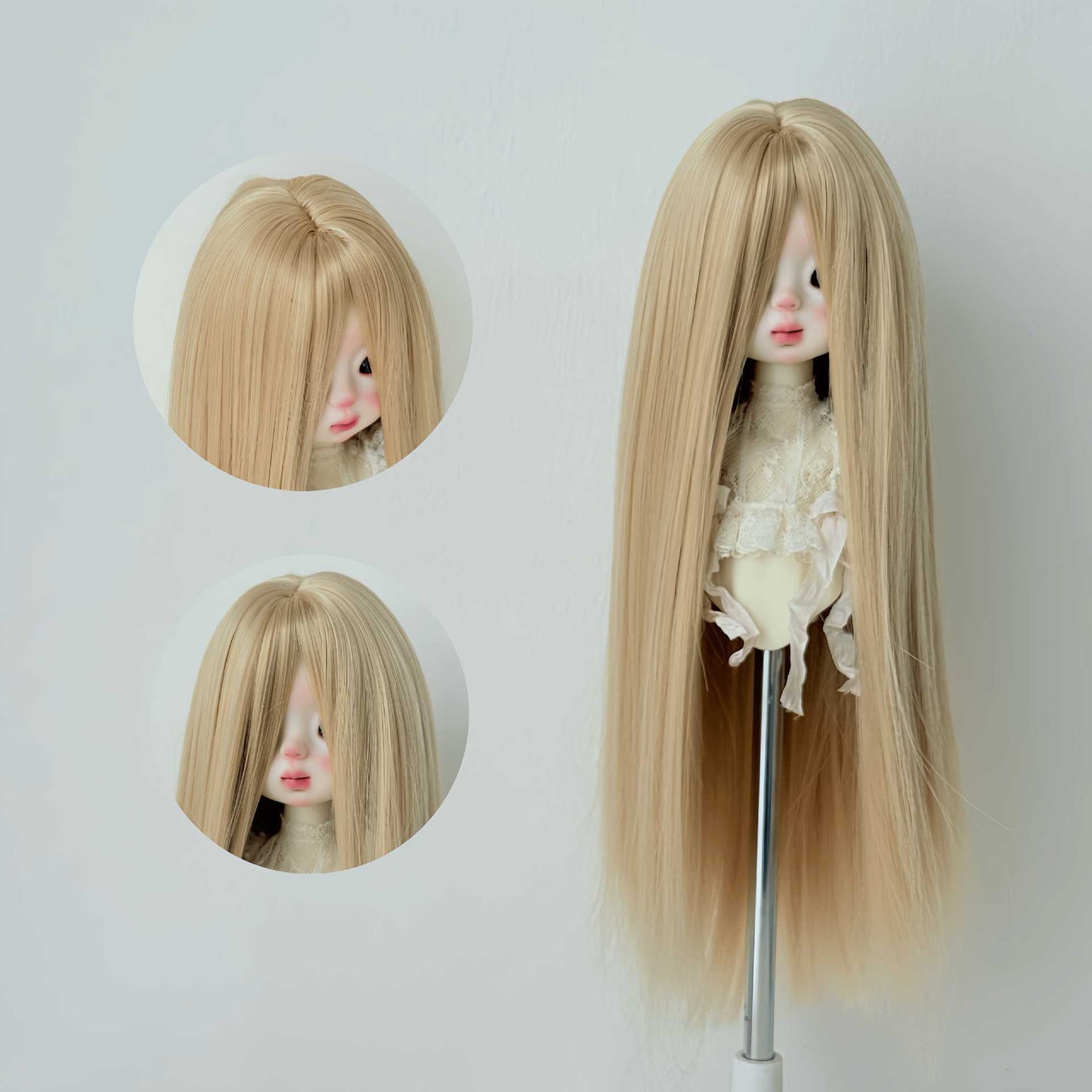 Points Soft Silk Long Straight Hair Cover Bangs Cos Wig
