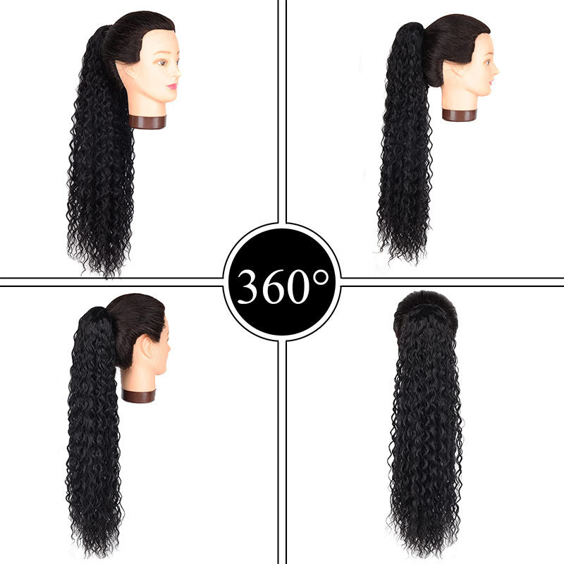 Drawstring Length Instant Noodle Curls Simulation Matte Wig Ponytail