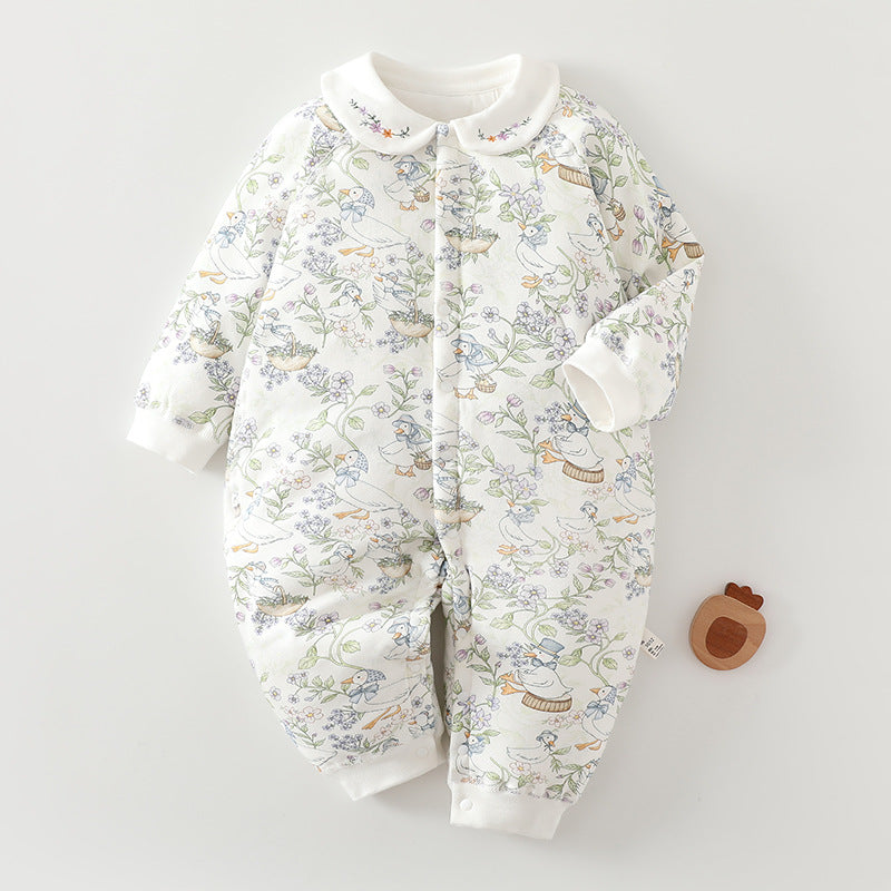 Children's Class Quilted Jumpsuit Boneless Born Cotton Thin Padded Clothes Anyang Jumpsuit, Climbing Suit