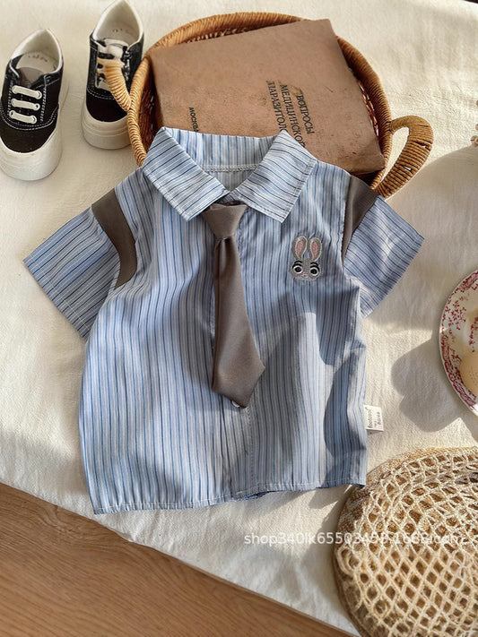 Children's Clothes University Style Unisex Short Sleeve Tie Children's Suit