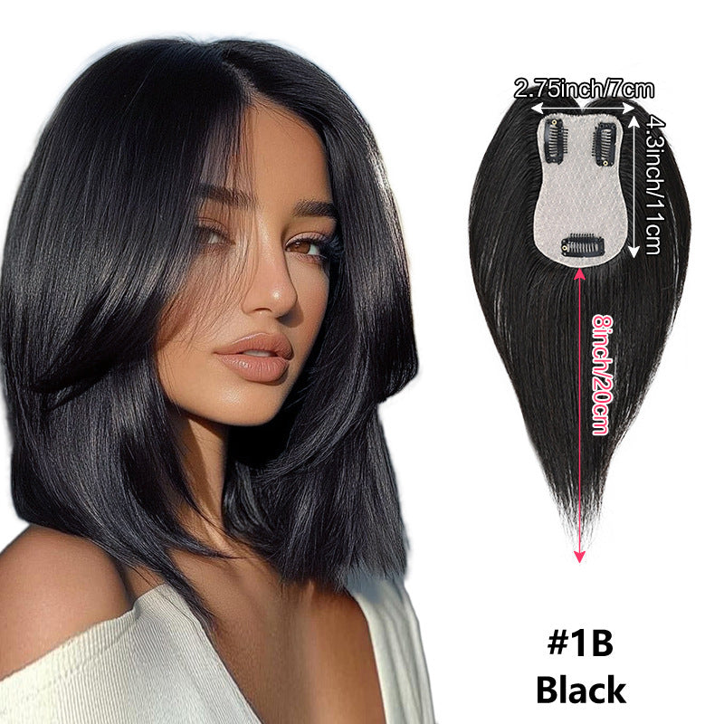 Hair Replacement White Piece Real Full Human Tail Natural Light Wig