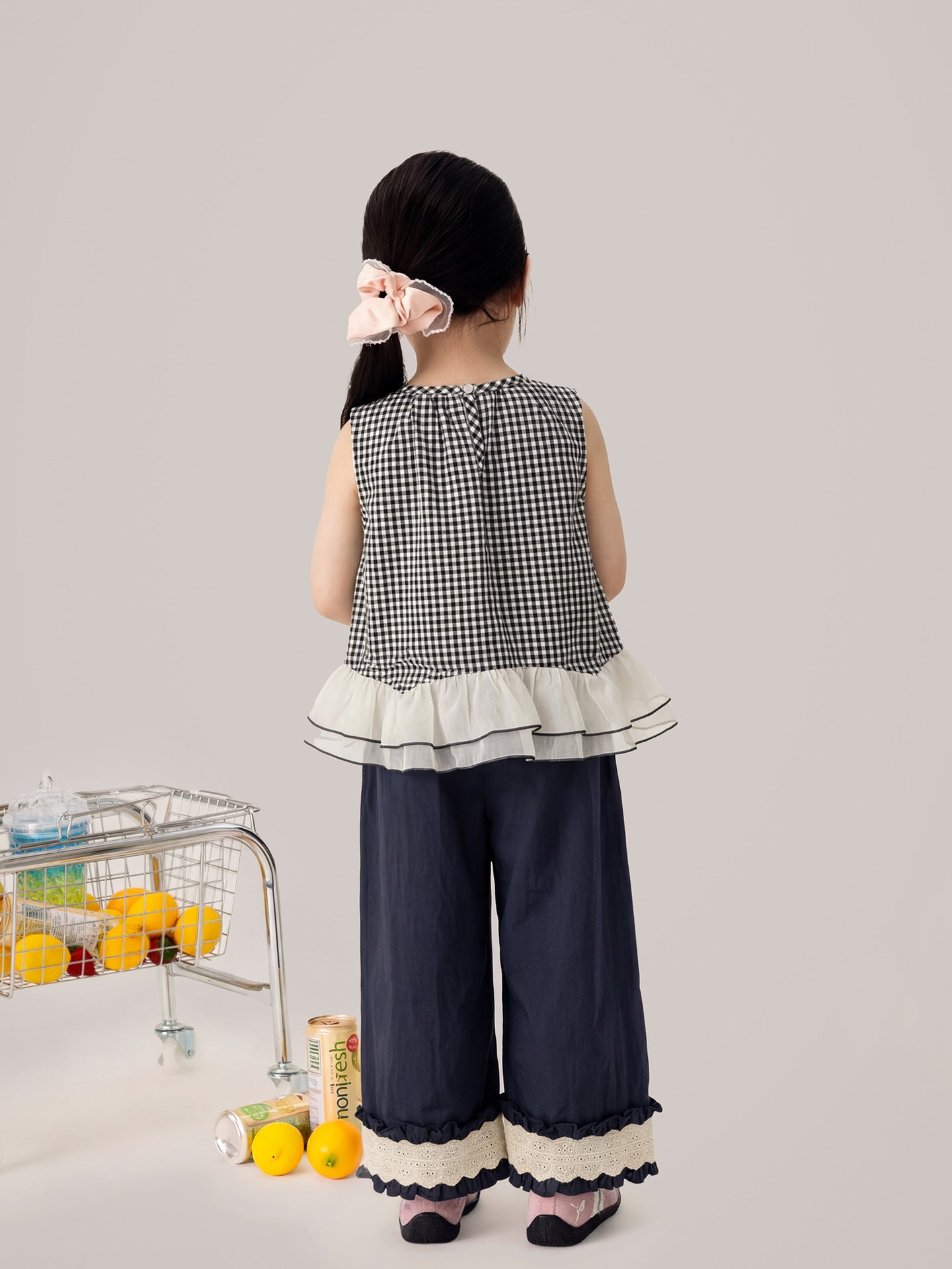 Children's Xie Clothing Summer Korean Loose Full Organza Short Sleeve Lace Children's Suit