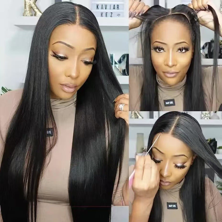 Durable Lace Long Straight Original Human Real Hair Wig