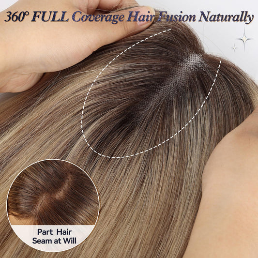 Mesh Bottom One-piece Invisible Seamless High Skull Top Wig
