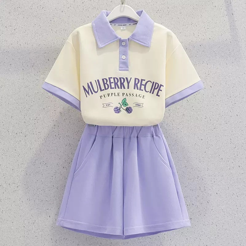 Children's Summer Suits Collar Short Sleeve Korean Style Casual Children's Suit