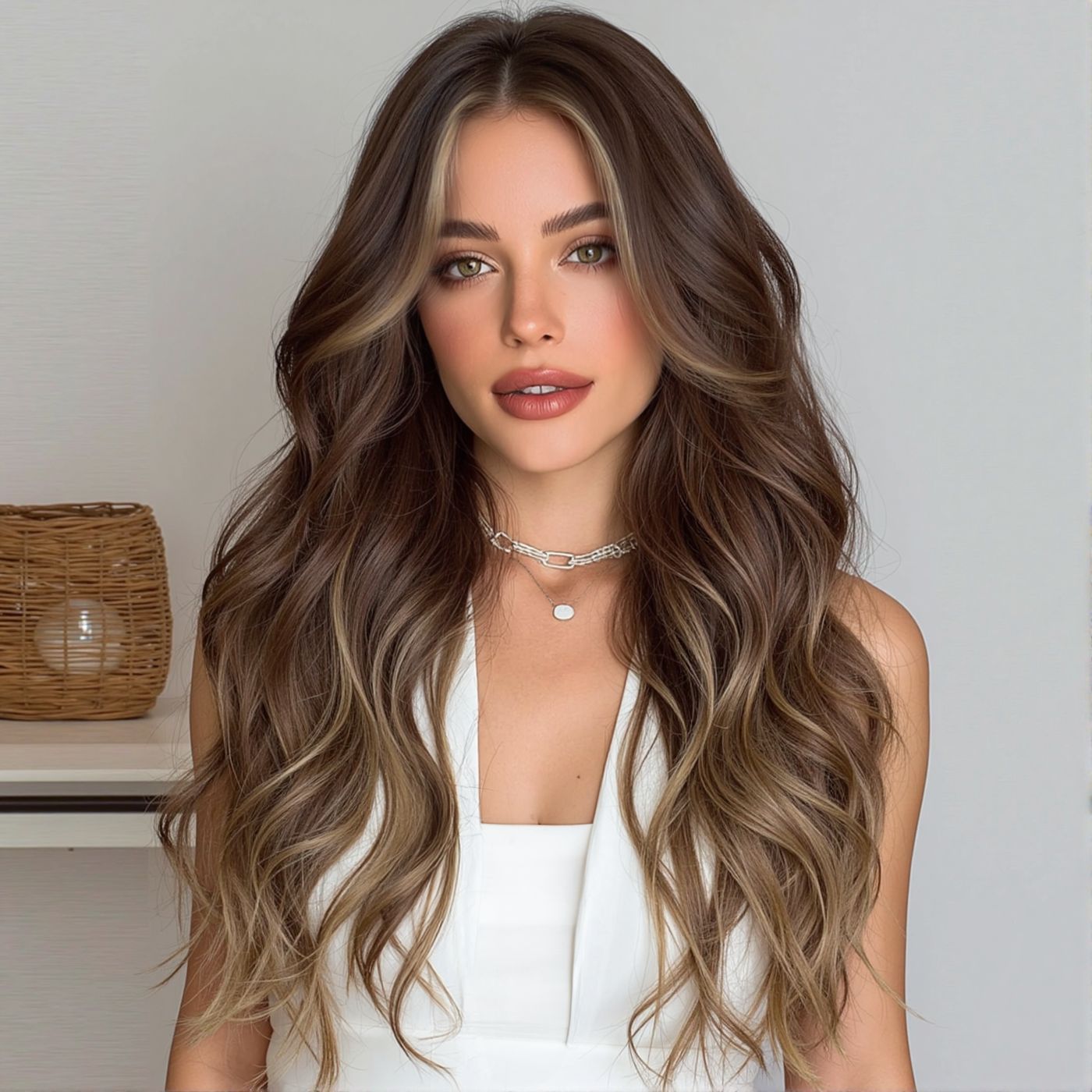 White Gold Color Highlight Big Wave Curly Hair Wig Long Curls