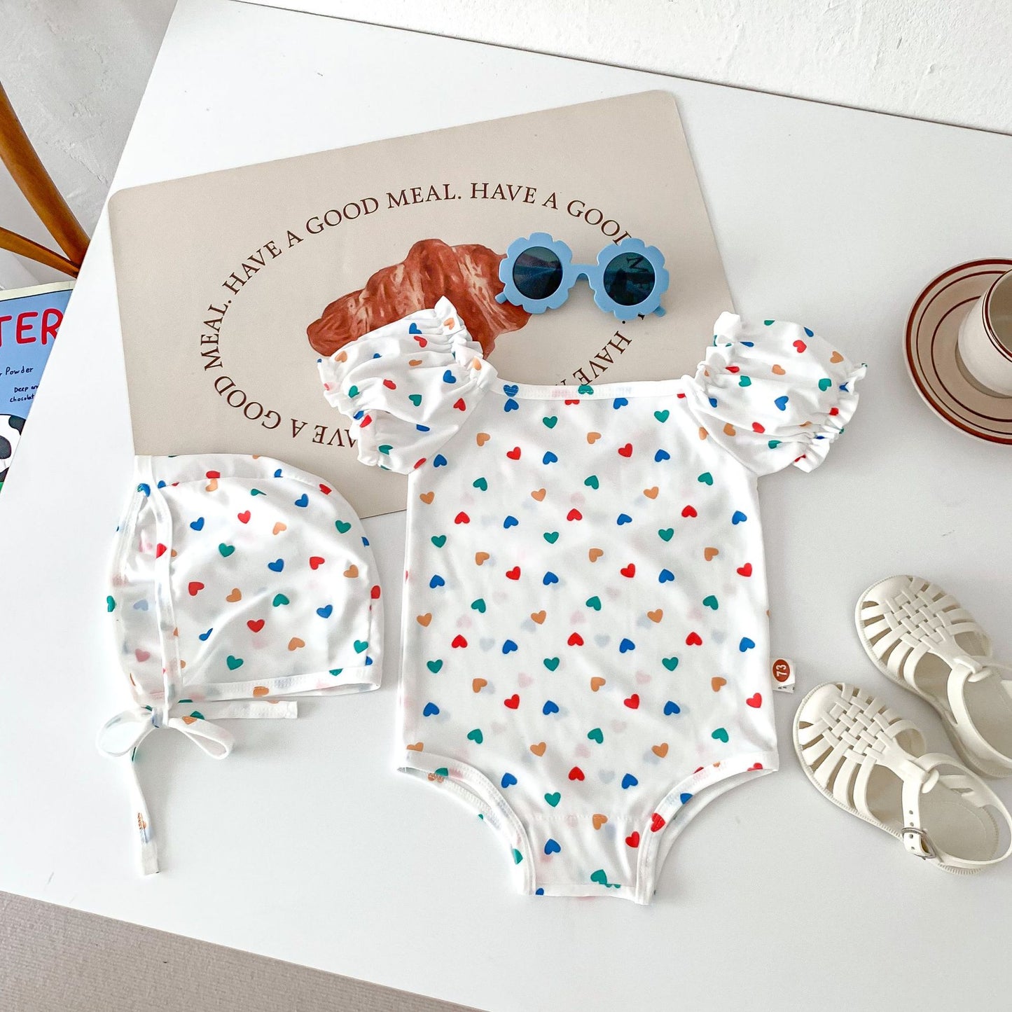 Children's Summer Clothing Infant Swimsuit Swimming Cap Jumpsuit, Climbing Suit