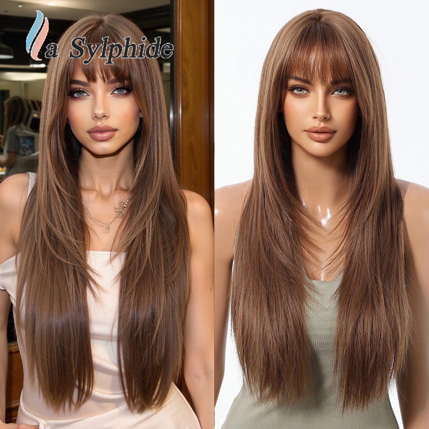 Women's Black Long Straight Fiber High Level No Need To Real Hair Wig