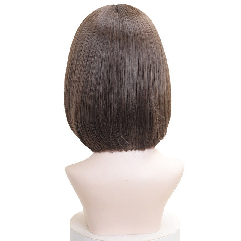 Female Clavicle Cartoon Bangs Modified Face Wig Short Straight Hair
