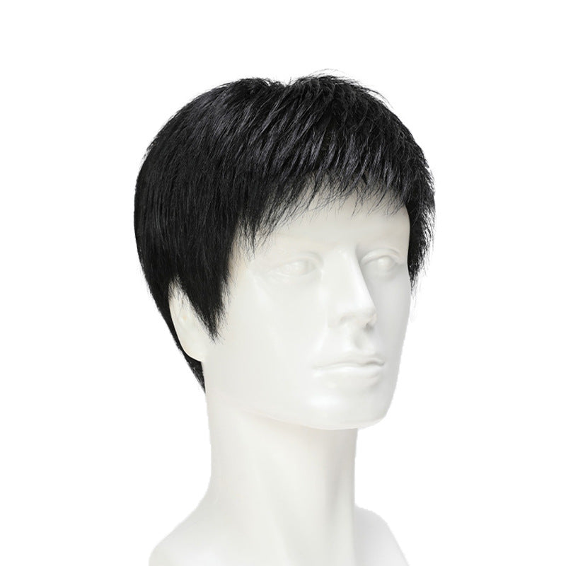 Men's Mechanism Head Cover Invisible Natural Real Hair Men's Wig