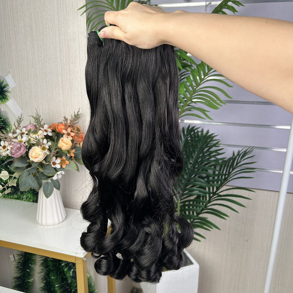 Beautiful Front Lace Weft Headgear Human Real Hair Wig