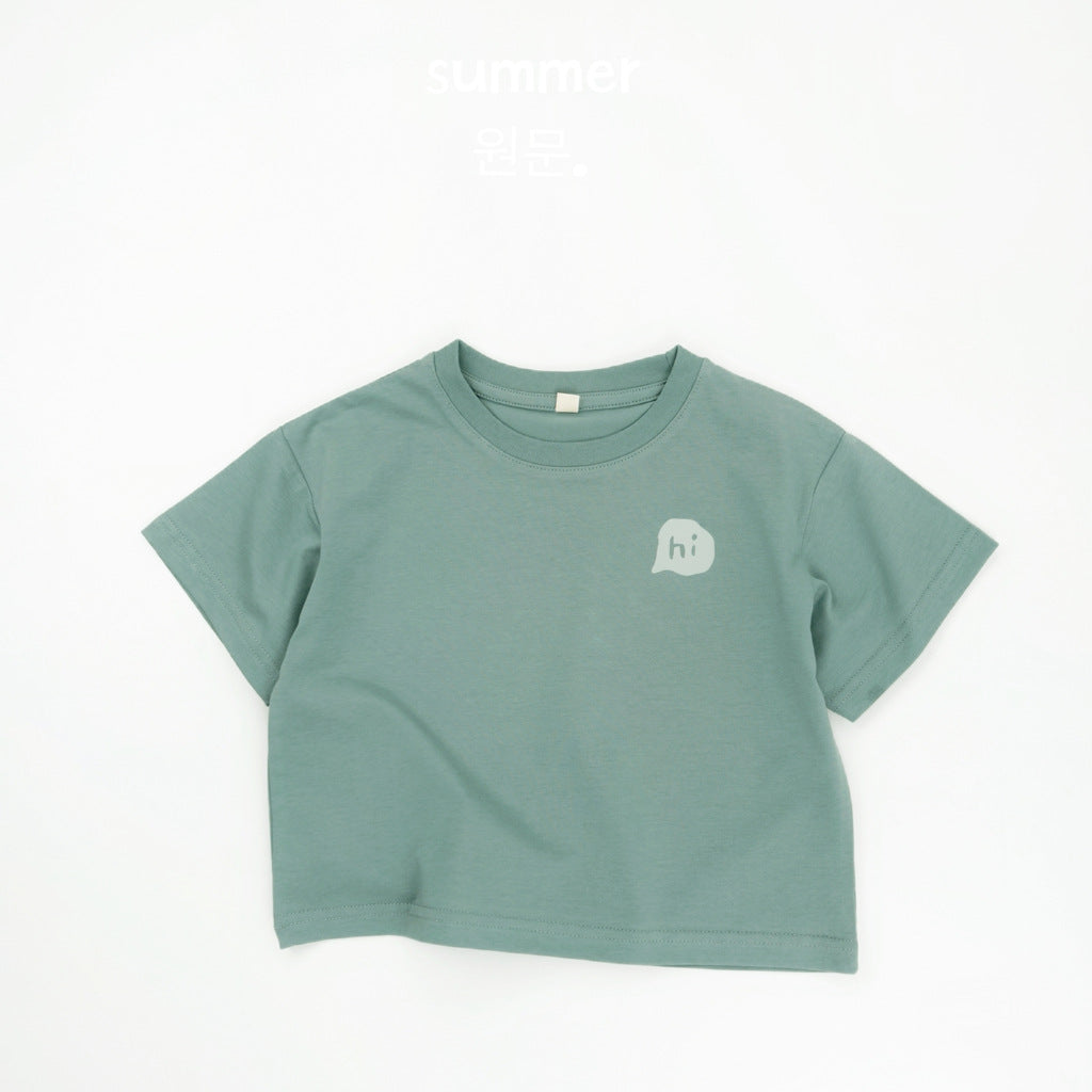 Children's Clothes For Boys Korean Style Fresh Letters Half Sleeve Shirt Children's T-shirt