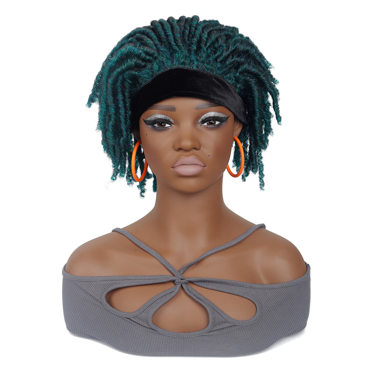 Women's Explosion Head Cover African Tube Qu Hollow Curler Wig Short Curly Hair