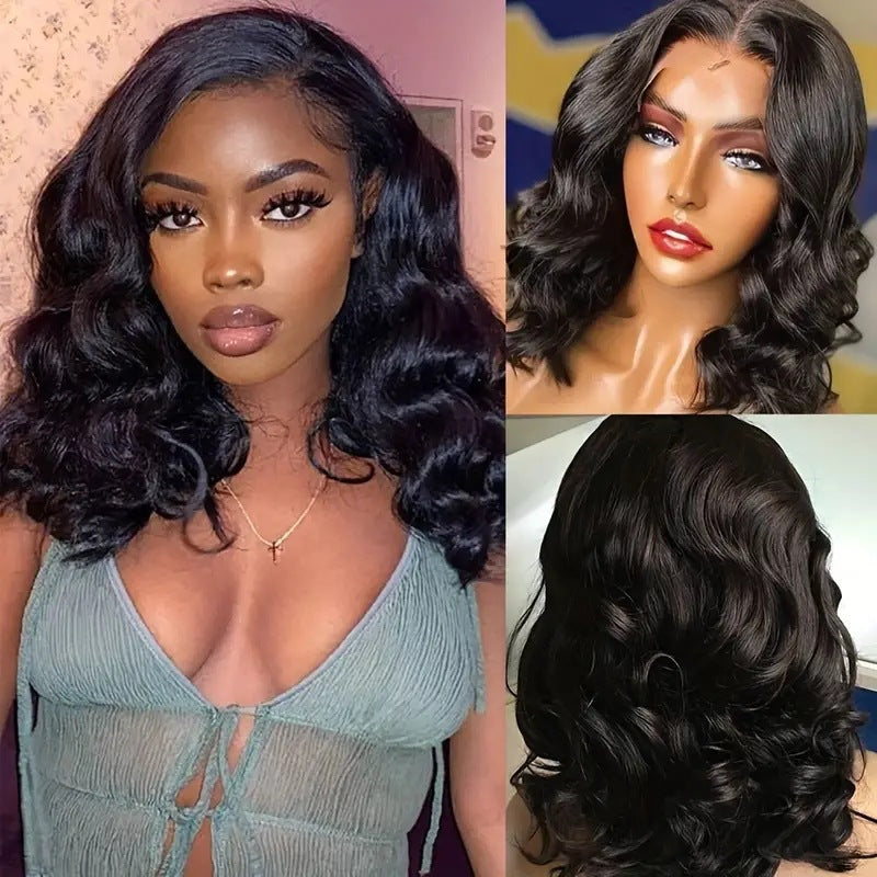Fashion Lady Front Lace Big Wave Wig Short Curly Hair