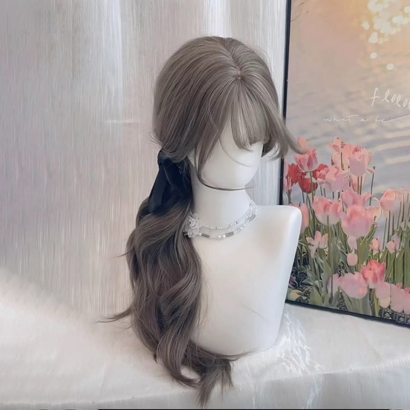 Lady's Female Natural Fluffy Style Atmosphere Curly Hair Straight Wig Long Curls
