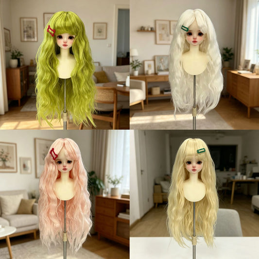 Doll Mid-length Curly Wave Water Ripple Points Chemical Wig Long Curls