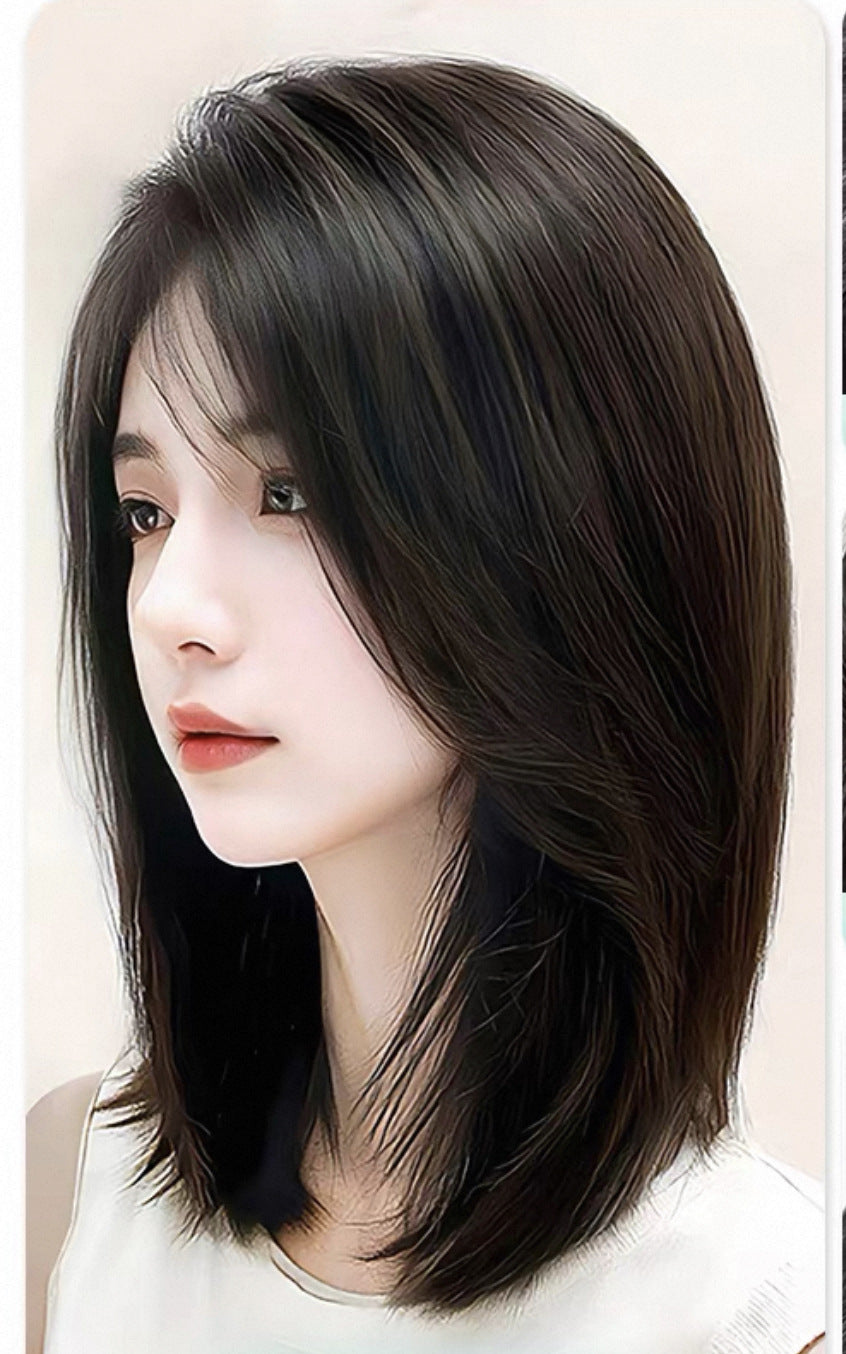 Women's Wear Hair Net Set High-level Head Replacement With Real High Wig