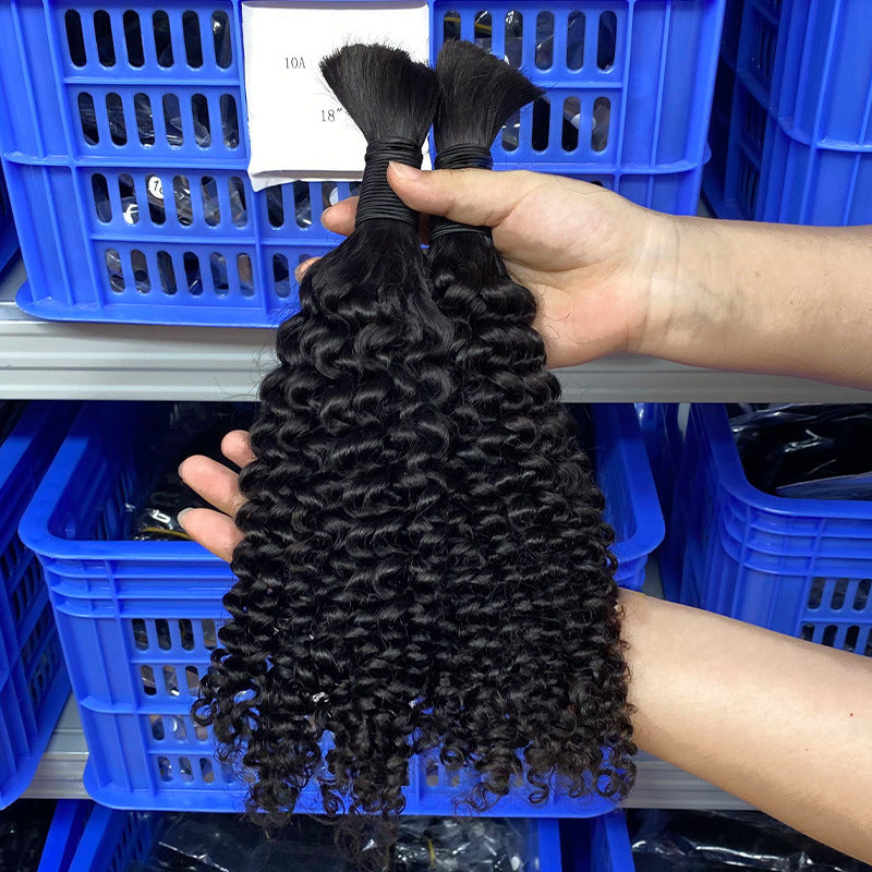 Trendy Beautiful Human Bulk Band Straight Real Hair Wig