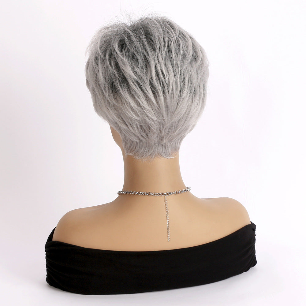 Women's Fashion Mixed Color Bangs Synthetic Wigs Wig Short Straight Hair