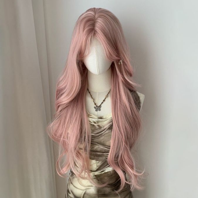 Women's Front Lace Straight Gradient Highlight Sewing Wig Long Curls