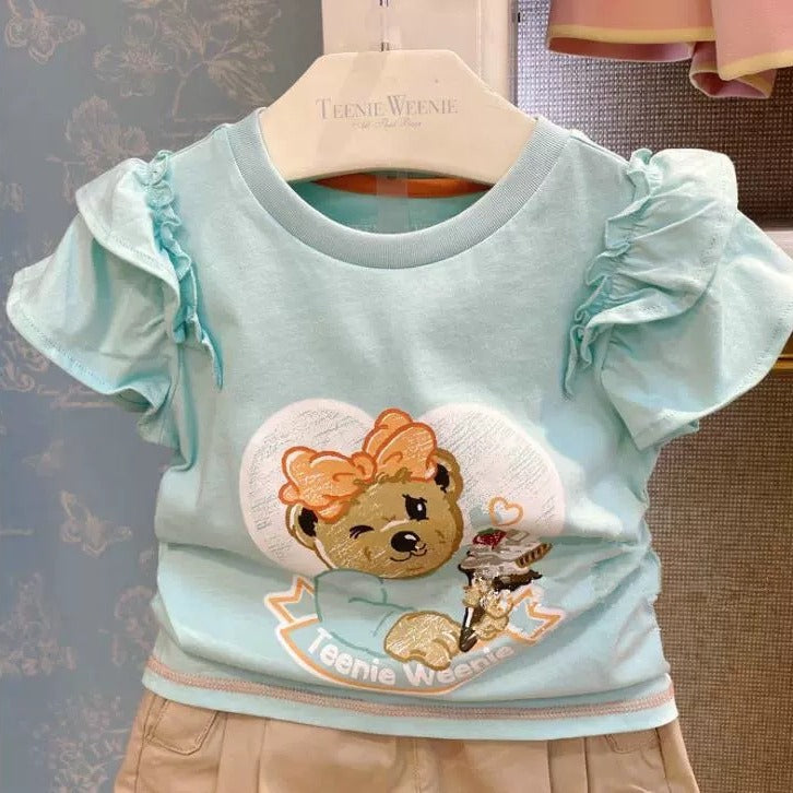 Summer Sweet Printed Cotton Texture Knitted Soft Breathable Children's T-shirt