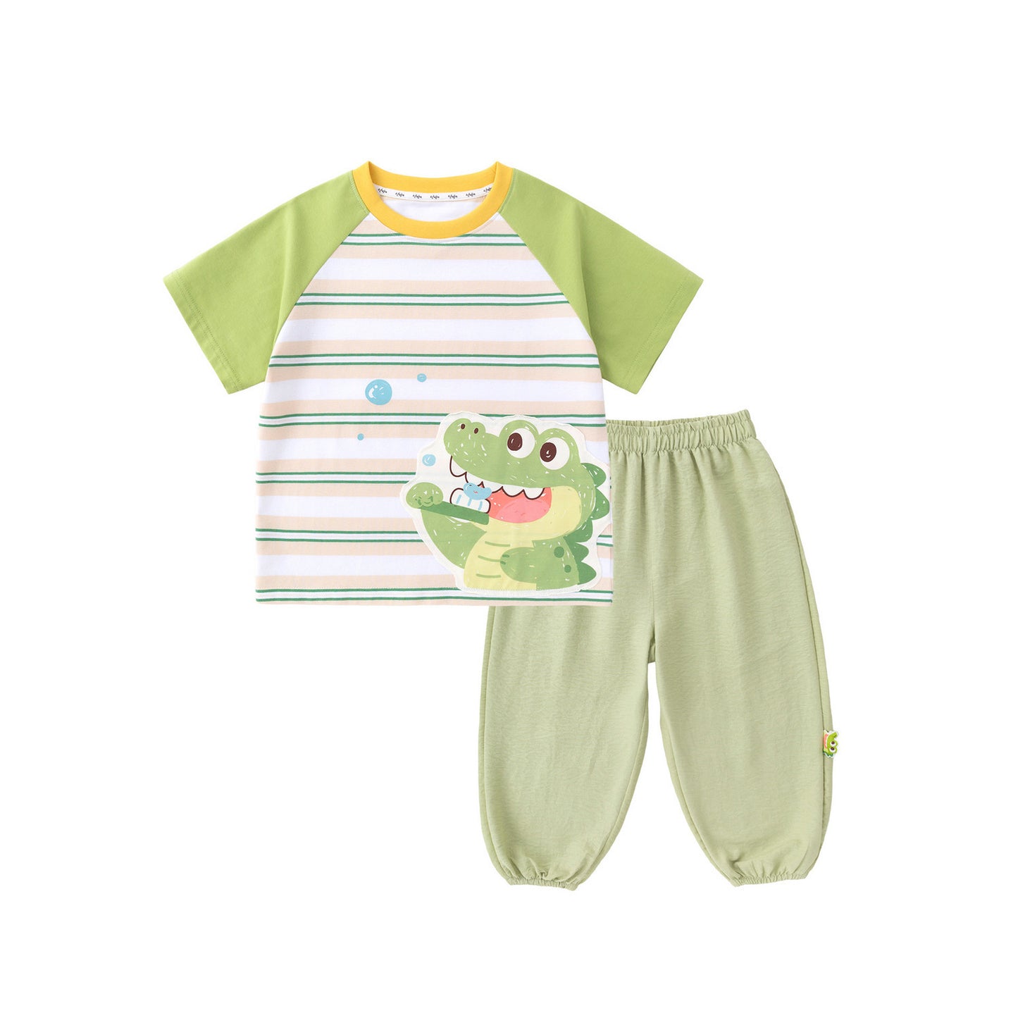 Children's Summer Short Sleeve Pants Thin Boys Cartoon Two Children's Suit