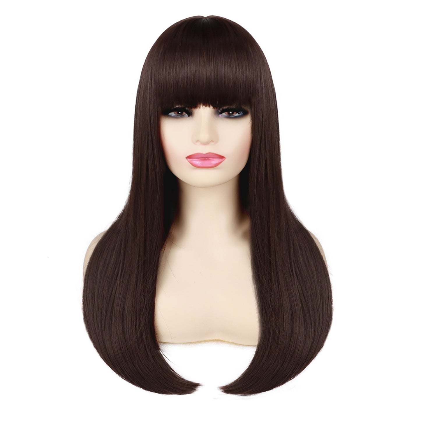 Women's Colorful Bangs Hair Synthetic Wigs Long Straight Wig