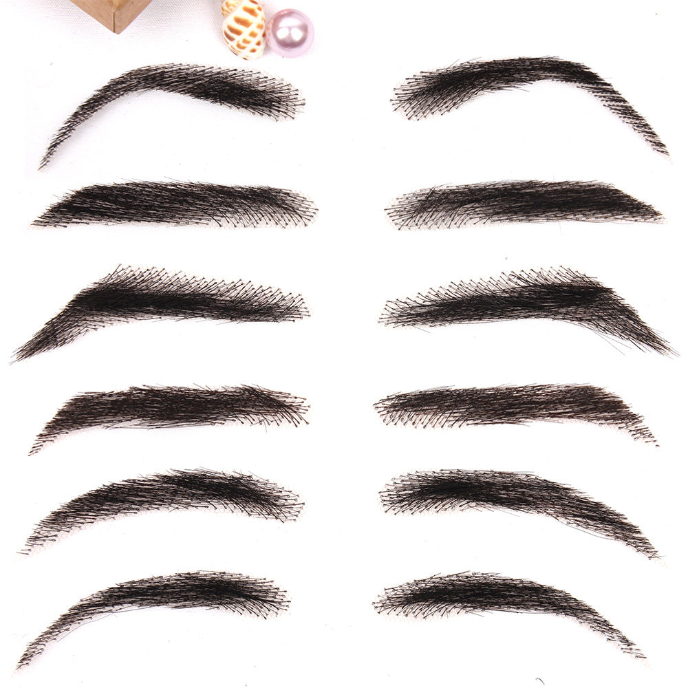 Men's Imitation Eyebrows Hair Crocheted Fake Invisible Other Wig