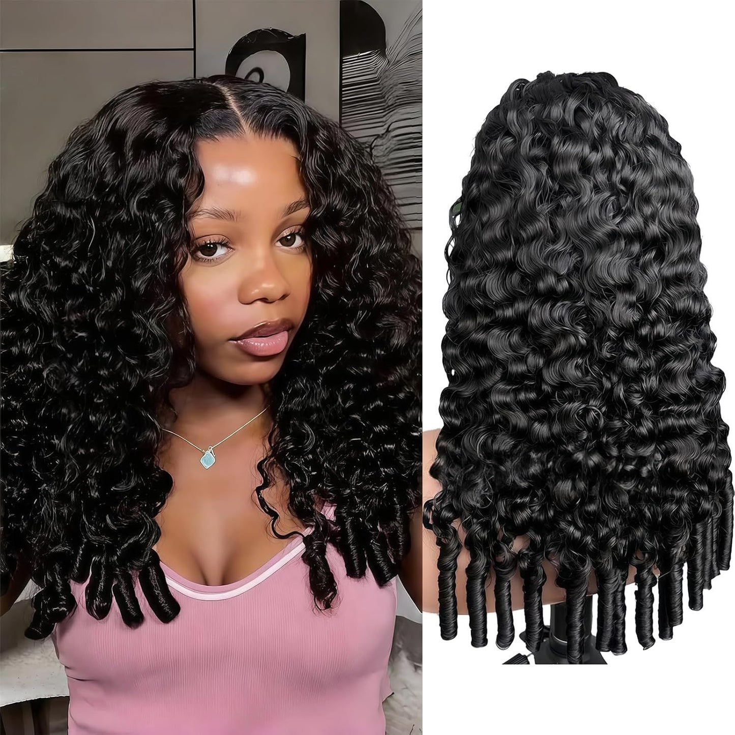 Fashion New Mechanism Half Headgear Human Real Hair Wig