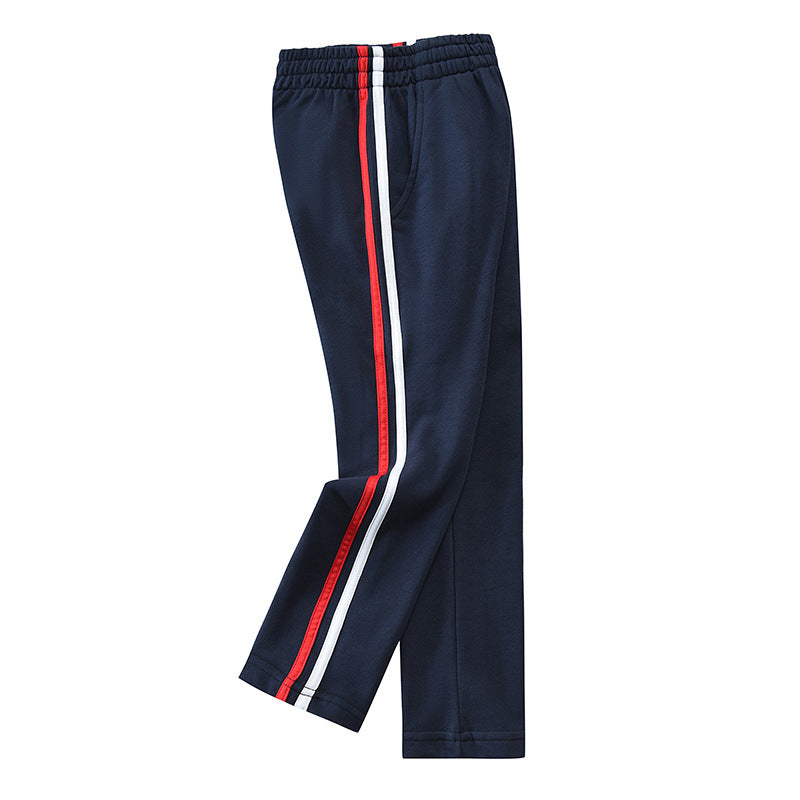 Children's Blue School Uniform Primary Single Stripe Children's Pants