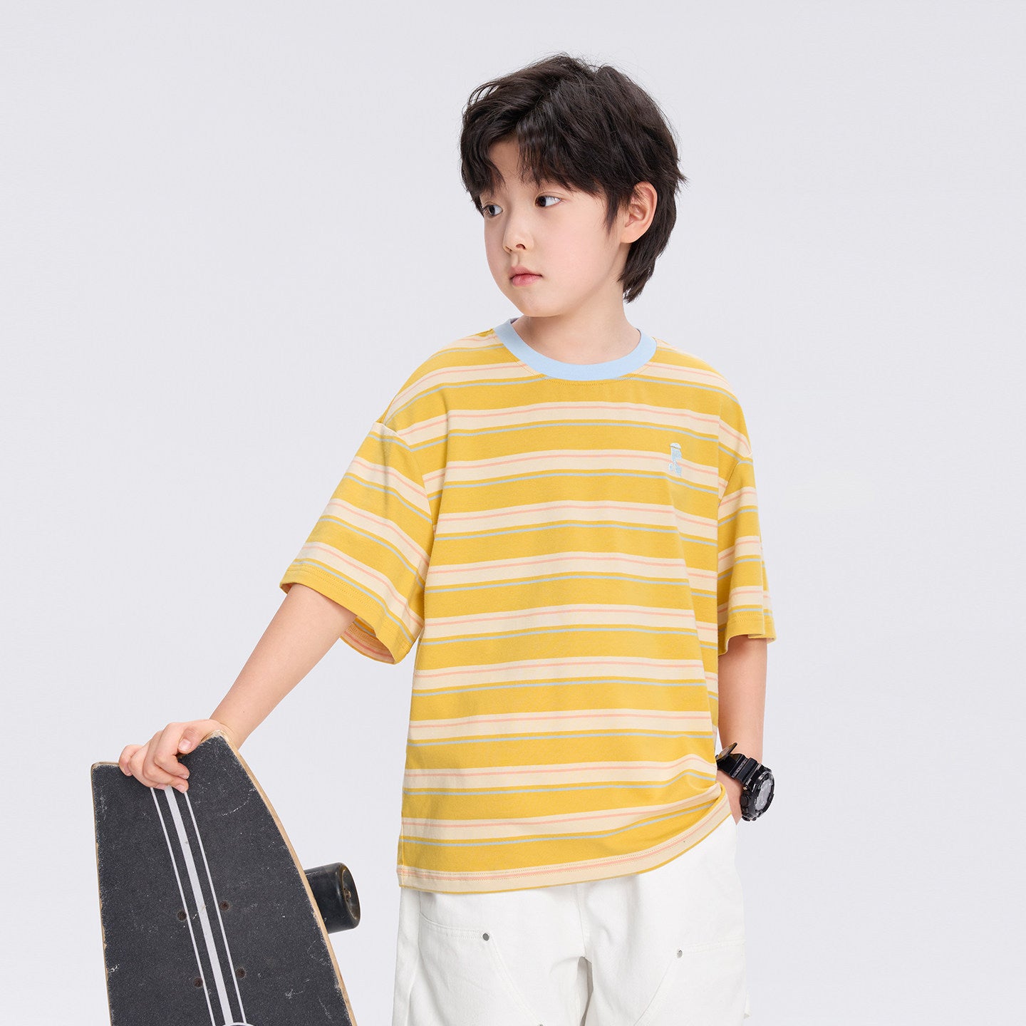 Children's Short-sleeved Summer Striped Boy Teen Half Children's T-shirt