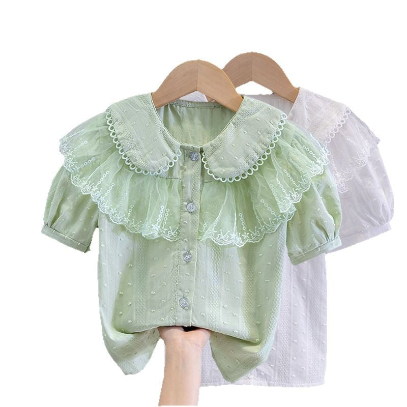 Children's Little Cotton Princess Peter Pan Collar Children's Shirt
