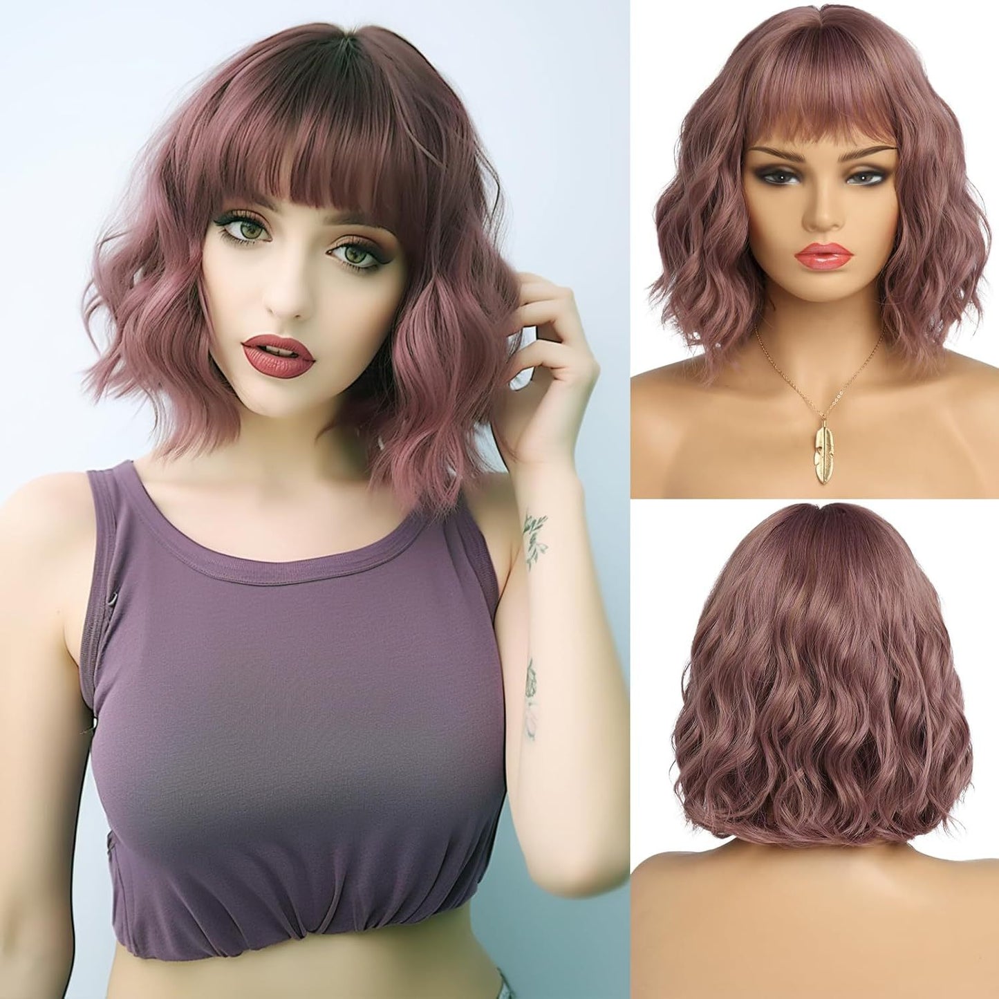 Big Wave Bangs Chemical Fiber Fashion Wig Short Curly Hair