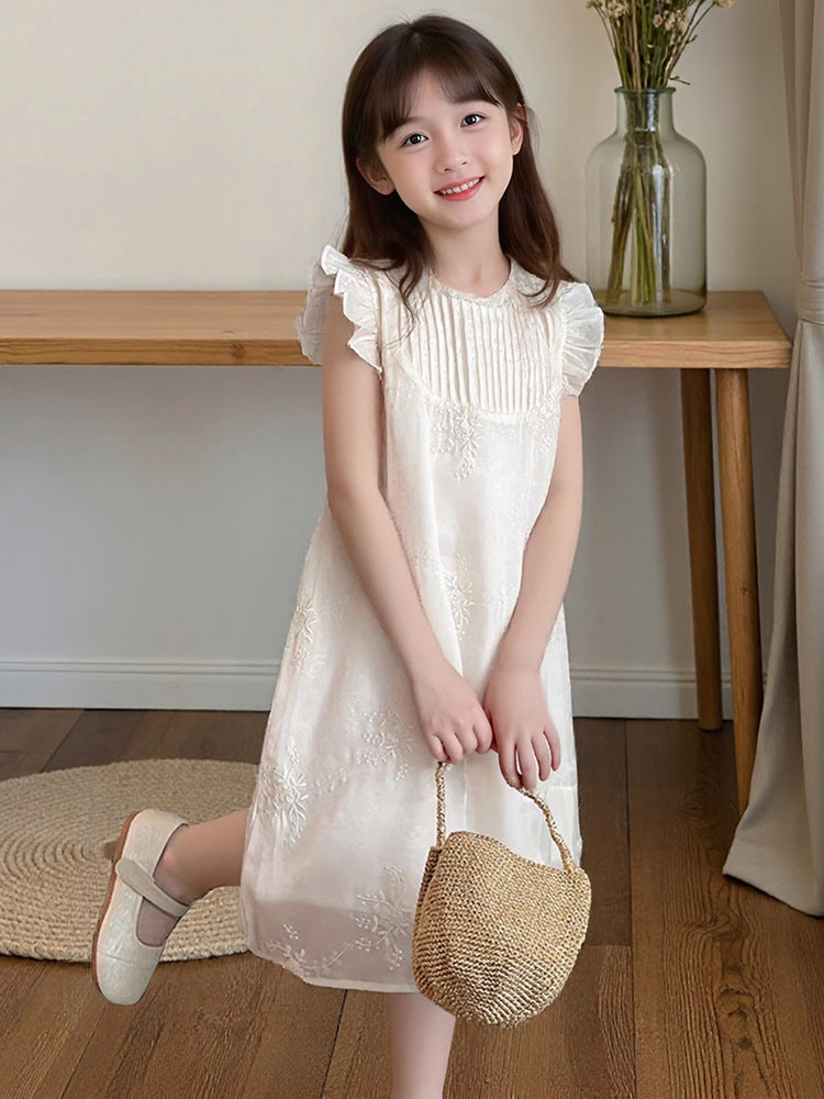 Children's Embroidered Cheongsam Skirt Chinese Style Teenager Clothing Western Vest Children's Dress