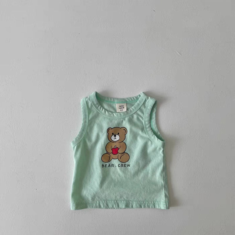 Children's Korean Style Summer Thin Cotton Loose Children's Suit