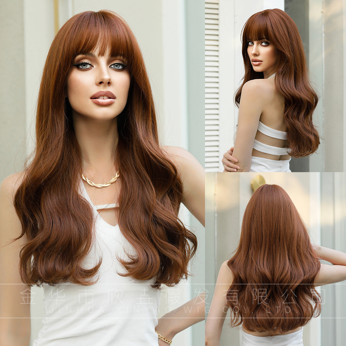 Optional Curly Hair Female Straight Bangs Big Wave Chemical Wig Long Curls