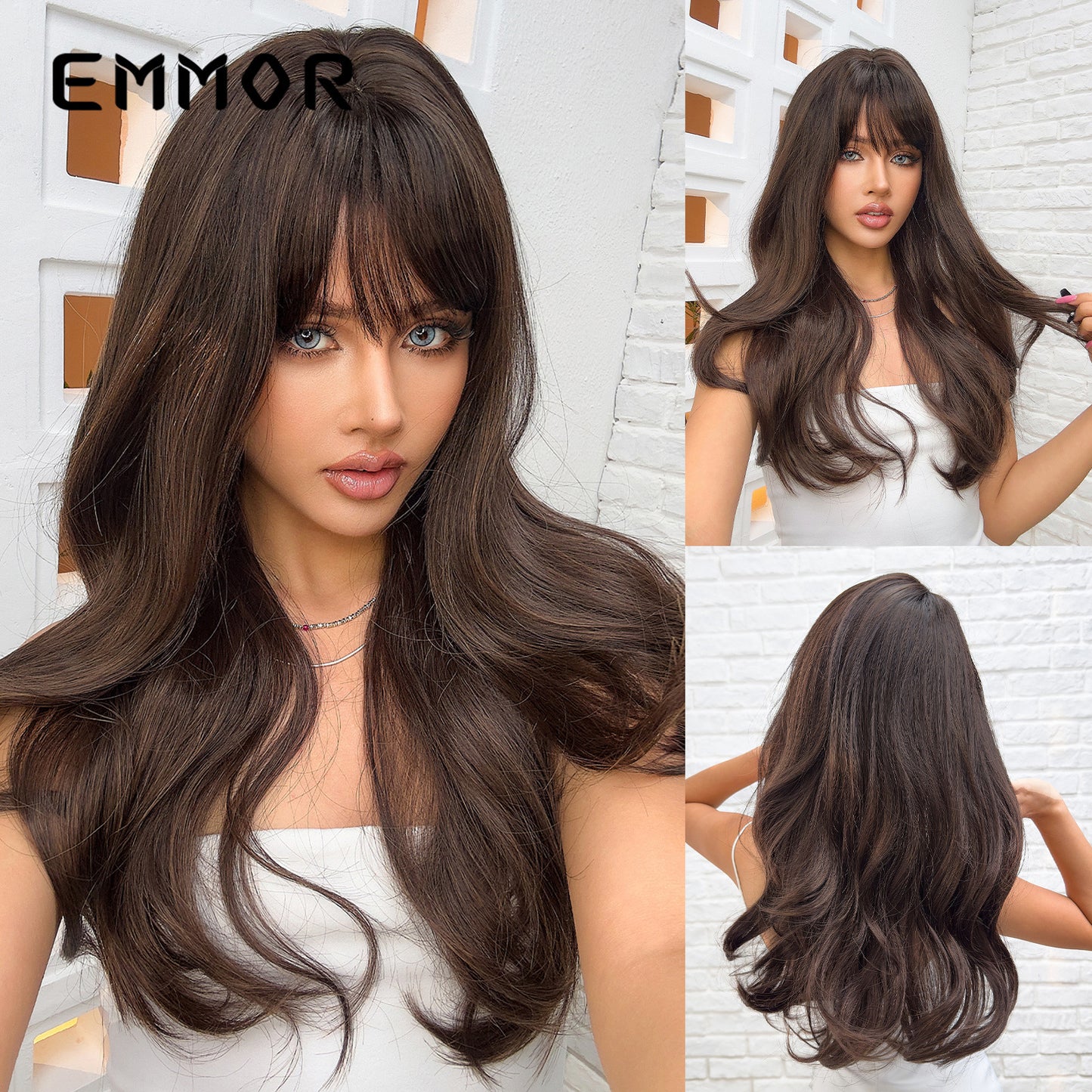 Bangs Red Wine Curly Hair Fiber Halloween Sheath Wig Long Curls