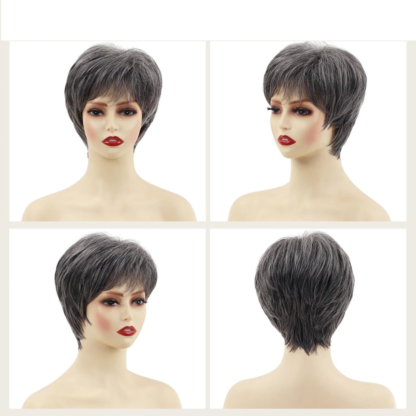 Short Light Gray Delivery On The Real Hair Wig
