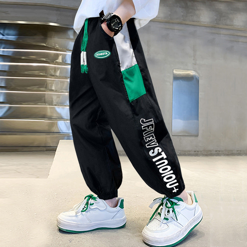 Children's Trousers Thin Casual Sportswear Middle Big Korean Children's Pants