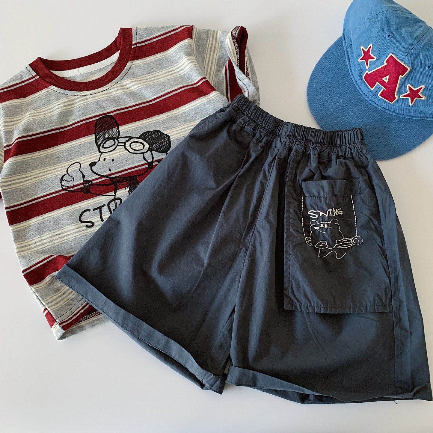 Children's Korean Style Boys Pocket Bear Middle Children's Pants