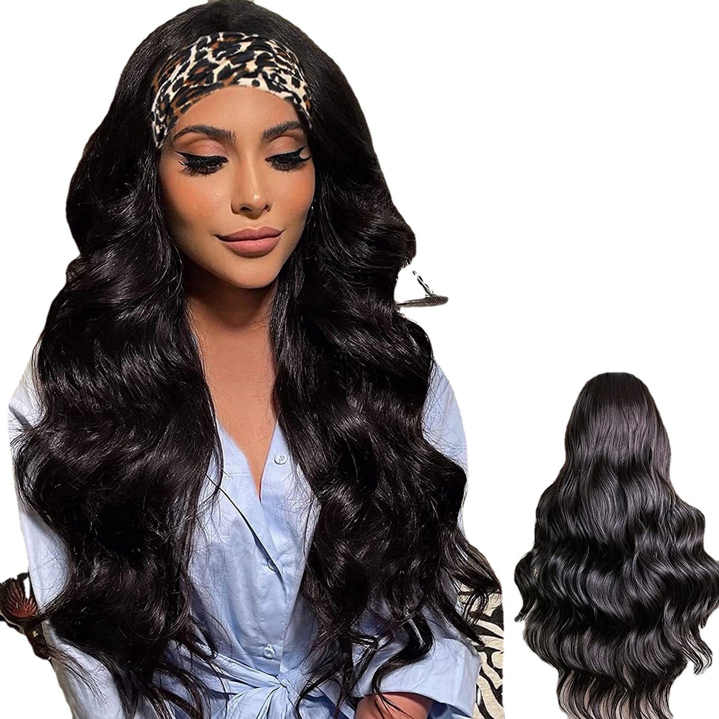 Ice Silk Band Big Wave Long Chemical Wig Short Curly Hair