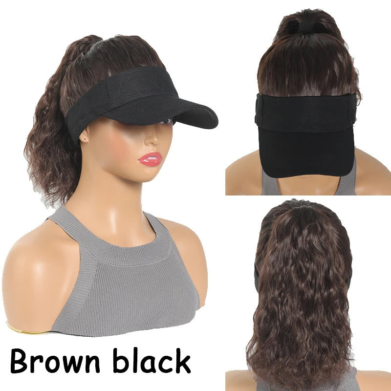 One Female Visor Peaked Cap Corn Curler High Ponytail Other Wig