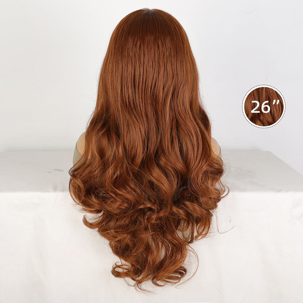 Women's Front Lace Fiber Big Wave Curly Hair Head Wig Long Curls