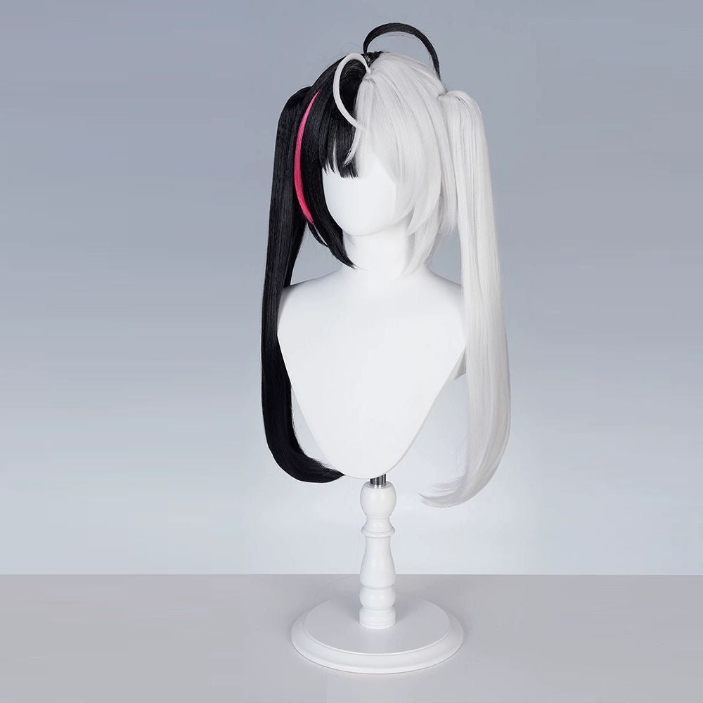 Net Requiem Black White Highlight Jaws Clamp Pairs Ponytail Cos Wig