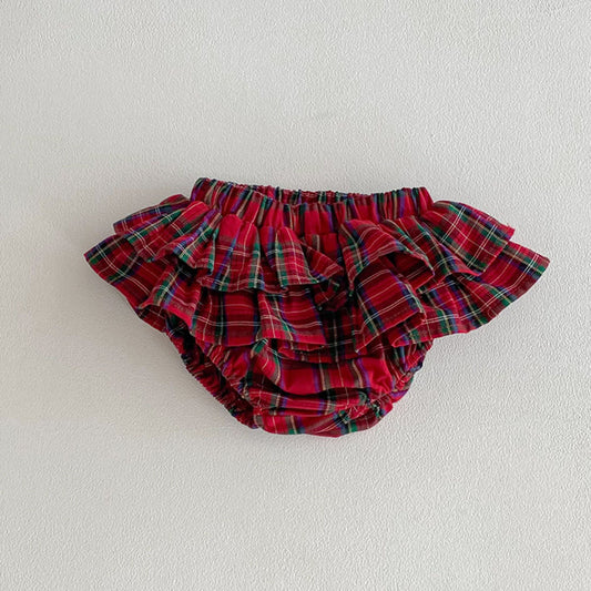 Cake Skirt Trousers Christmas Infant Red Plaid Large Children's Pants