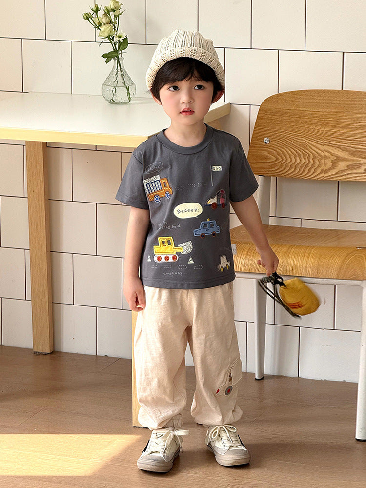 Children's Sleeve Summer Clothing Thin Boy Half Children's T-shirt
