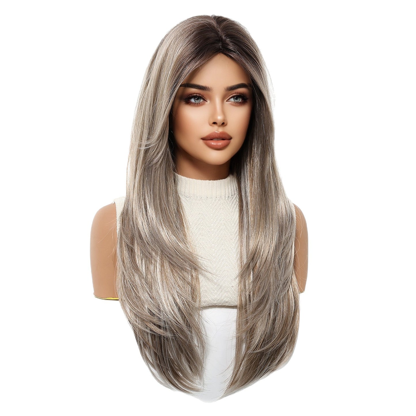 Women's Headgear Chemical Fiber Hair Soft Natural Long Straight Wig