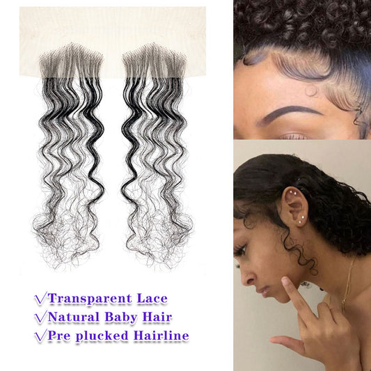 Fake Sideburns Fashion Stickers Real Human Wig Bangs